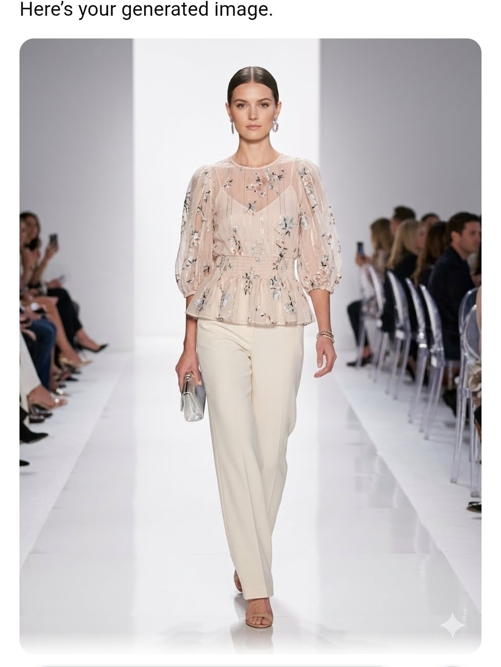 Flawed Sheer Blush Floral Peplum Top